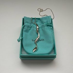 Tiffany & Co. Frank Gehry 3 Fish Drop Pendant Necklace Snake 16” Sterling 925